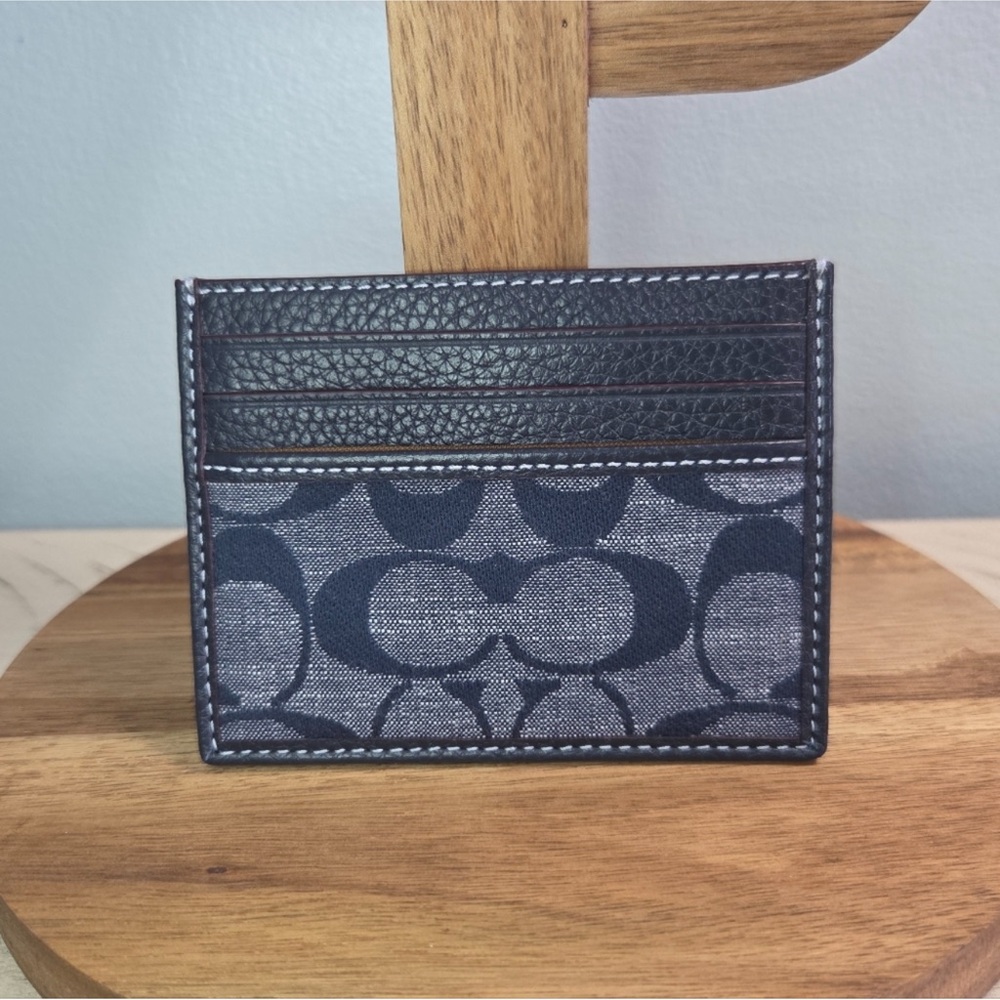 Coach Denim Black and Gray Card Holder